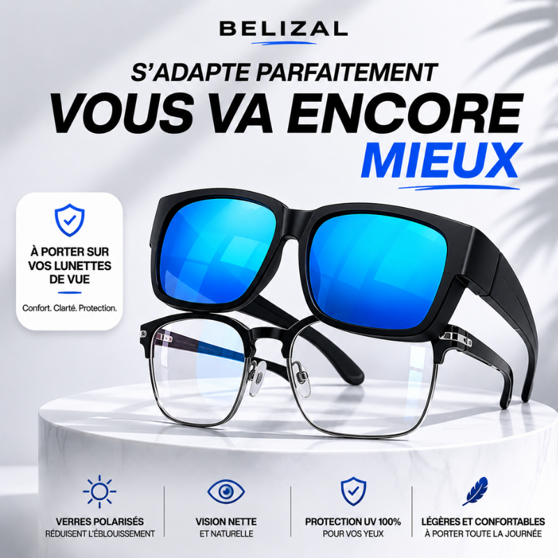 Sur-lunettes anti-éblouissement polarisées pour Homme