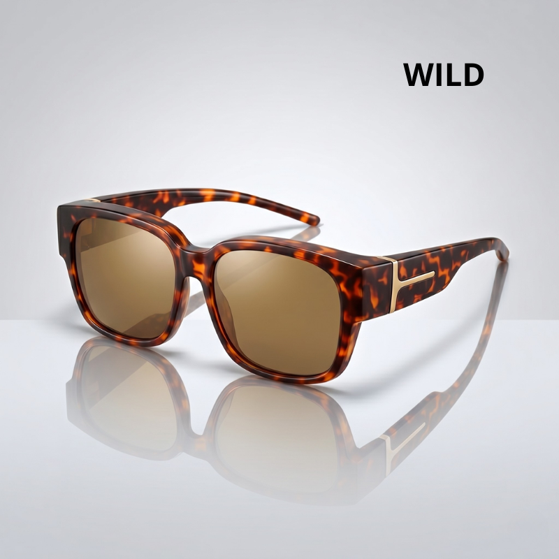 Sur-lunettes mode femme écaille brun avec verres teintés