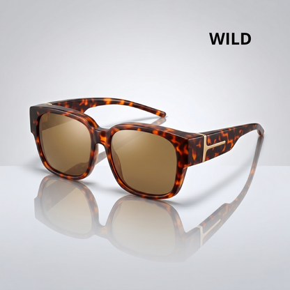 Sur-lunettes mode femme écaille brun avec verres teintés